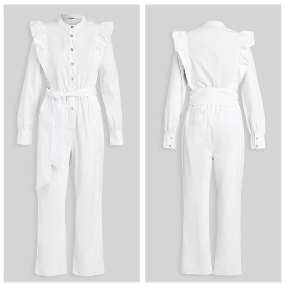 CUSTOMMADE White Ruffle Long
Sleeve Jumpsuit NWT - Picture 4 of 12